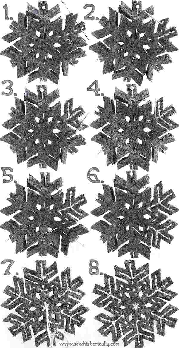 Felt Snowflake Ornaments - Sew Historically
